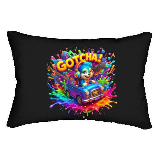 Stellar Cadence: Symphony of Neon Hues - GoTCha! Lumbar Pillows