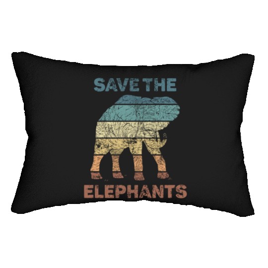 Spirit Animal Elephant Embrace Retro Vintage Lumbar Pillows