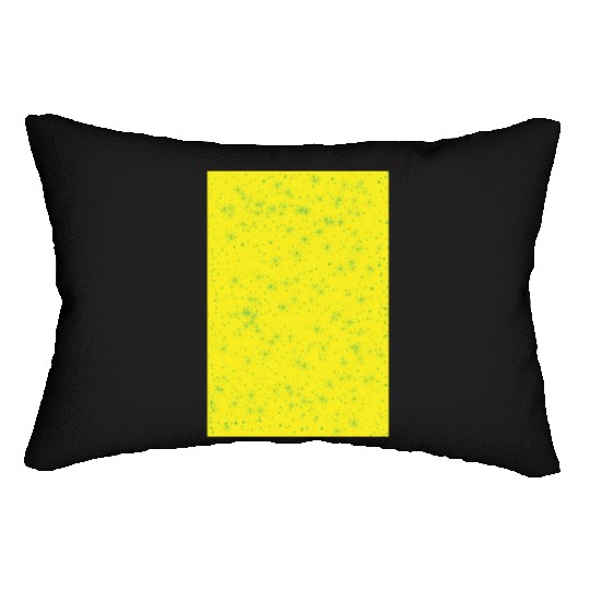 Green stars on a yellow background Lumbar Pillows
