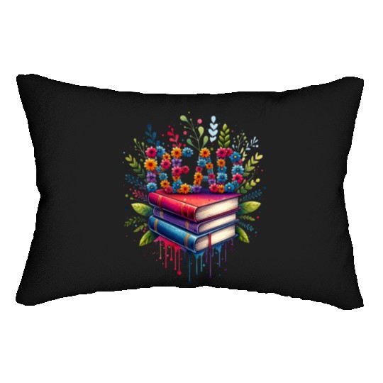 Book Flower Reading Wildflowers Librarian Bookworm Lumbar Pillows