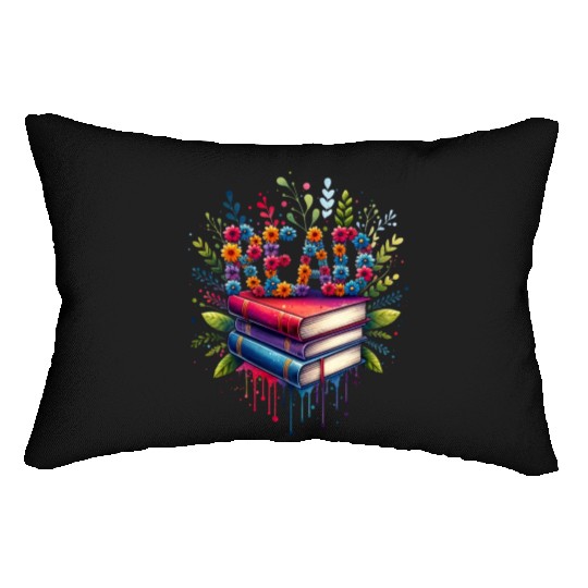 Book Flower Reading Wildflowers Librarian Bookworm Lumbar Pillows