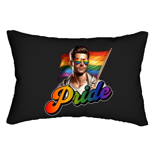 Pride Gay CSD Love LGBTQ+ Colors of Rainbow fun Lumbar Pillows