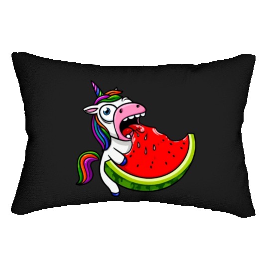 Unicorn Melon Sweet Comic Crazy Funny Quirky Lumbar Pillows