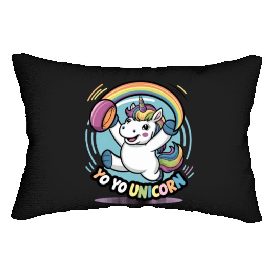 Funny YoYo Unicorn Rainbow Skill Lumbar Pillows