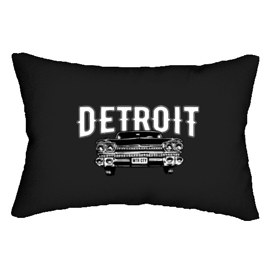 Detroit Michigan American Muscle Car Enthusiast Lumbar Pillows