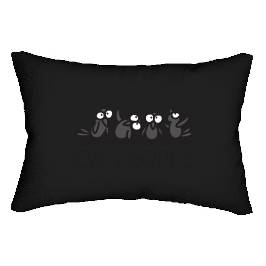 Ew People Cartoon Owls Social Commentary Lumbar Pillows