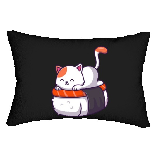 Sushi Cat Lover Japanese Kawaii Anime Neko Manga Lumbar Pillows