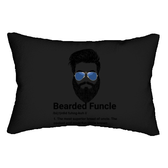 Mens Bearded Funcle Funny Uncle Definition Lumbar Pillows