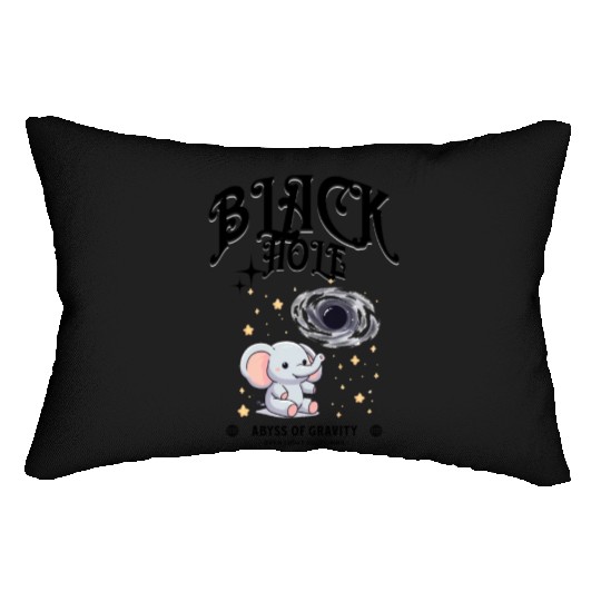 Black Hole Elephant Lumbar Pillows
