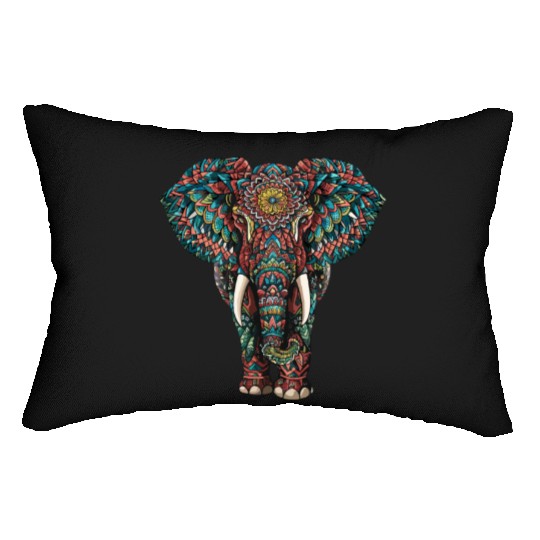 Elephant Mandala for a Art lover Elephant fan Lumbar Pillows