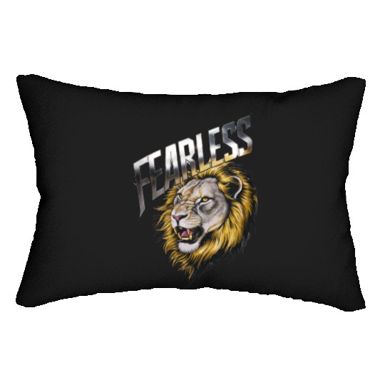 Fearless lion ,Lionhearted Embrace the Fearless Lumbar Pillows