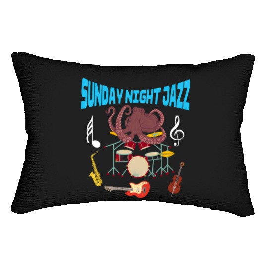 Funny Octopus Sunday Night Jazz Lumbar Pillows