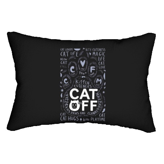 Cat Paw typography Lumbar Pillows