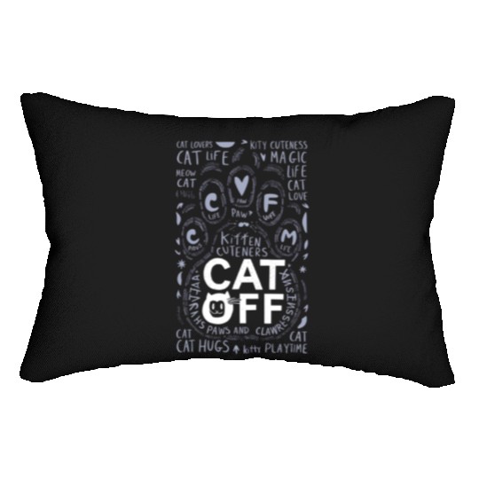 Cat Paw typography Lumbar Pillows