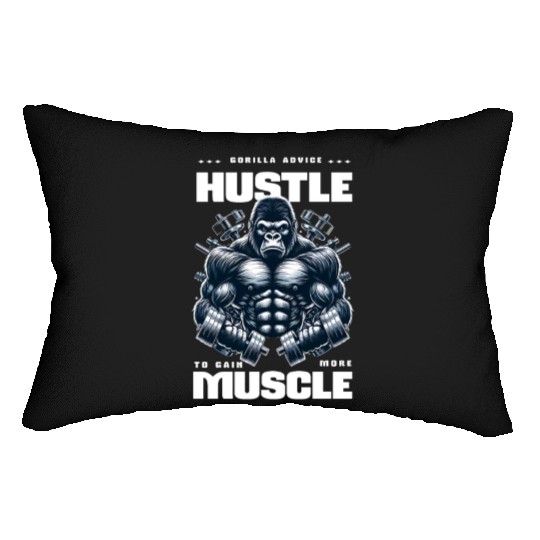 gorilla workout hustle to gain more muscle Lumbar Pillows