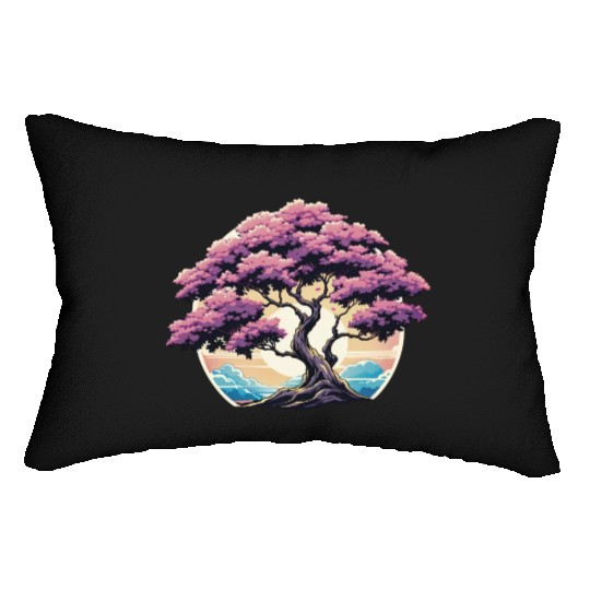 Zen nature purple tree Lumbar Pillows
