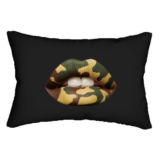 Camo Lips Lumbar Pillows