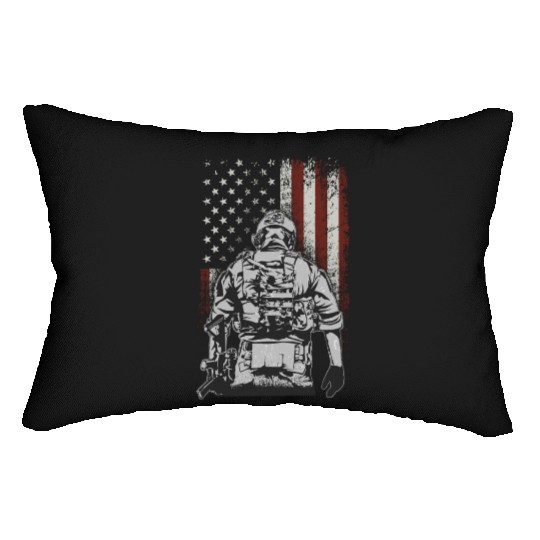 US Army with USA Flag Lumbar Pillows