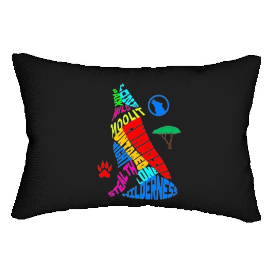 Majestic Wolf Howling in its Vibrant Habitat Lumbar Pillows