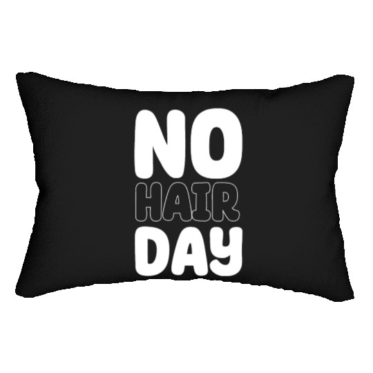 No Hair Day Funny Bald Bearded Hairstylist Lumbar Pillows