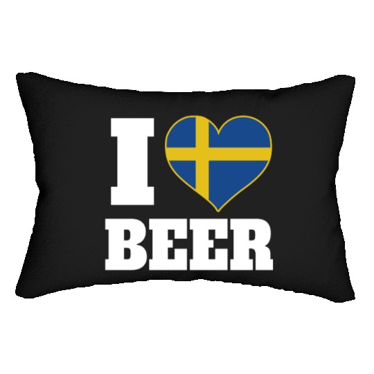 I Love Beer And Sweden Patriotic Expression Lumbar Pillows