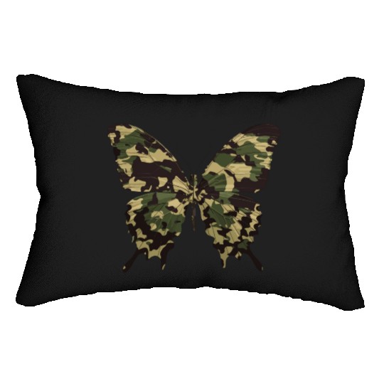 Natural Camouflage Butterfly Lumbar Pillows
