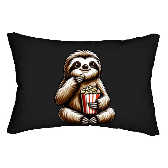 Sloth Popcorn Cinema Movie Night Lumbar Pillows