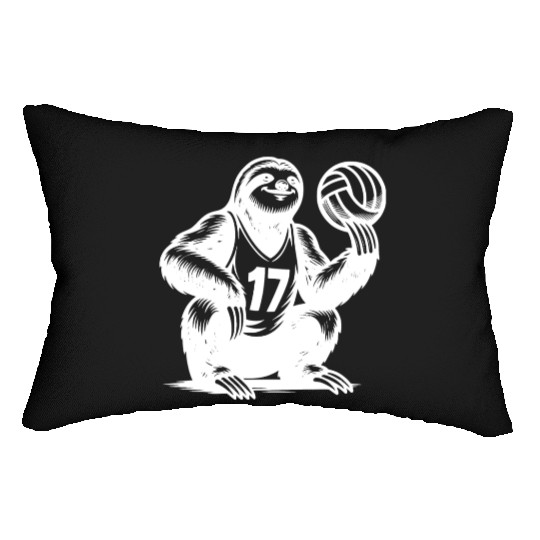 Sloth Volleyball Player Silhouette Sports Lumbar Pillows