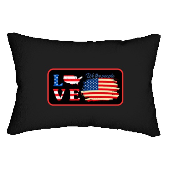 love america ,we the people Lumbar Pillows