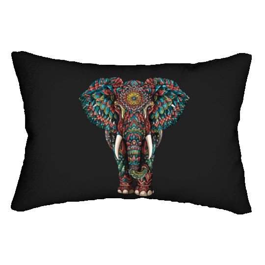Elephant Mandala for a Art lover Elephant fan Lumbar Pillows