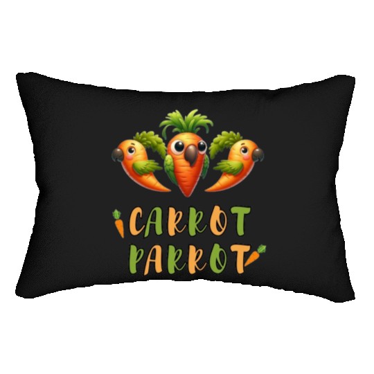 funny carrot parrot Lumbar Pillows