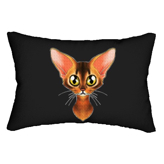 Cat Lover I Cat Face I Abyssinian Cat Lumbar Pillows