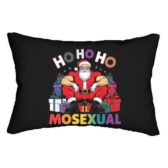 Ho Ho Ho Mosexual Gay Santa LGBT Gay Pride Xmas Lumbar Pillows