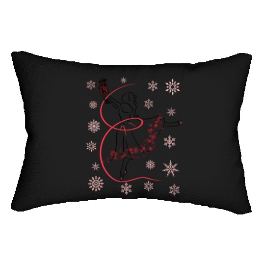 The Nutcracker Ballet and Clara Christmas Holiday Lumbar Pillows