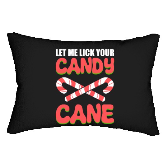 Reindeer And Candy Cane Candy Maker Lumbar Pillows