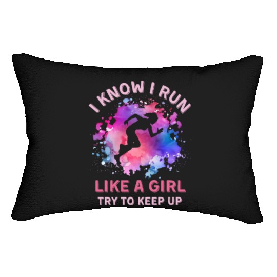 Women Running Girl Lumbar Pillows