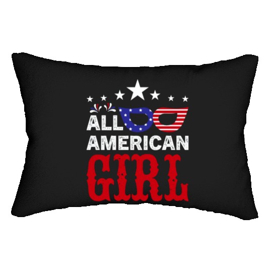 All American girl US Independent day Lumbar Pillows