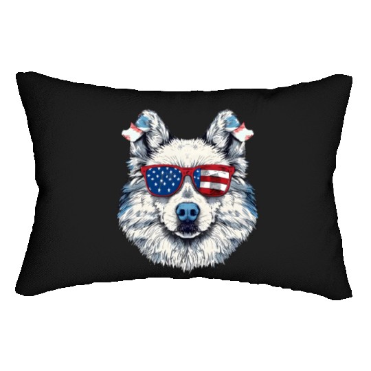 Eskimo dog. 4th July. American independence day Lumbar Pillows