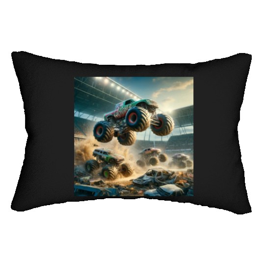 Monster Madness Monster Trucks Lumbar Pillows