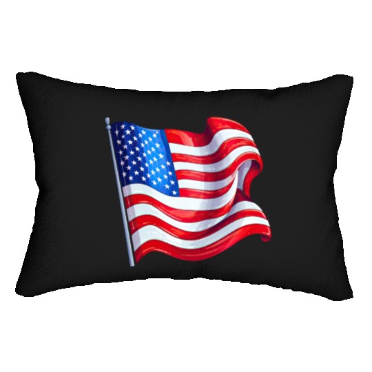 4th Of July. flag Lumbar Pillows