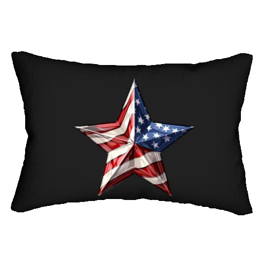 4th Of July, star Lumbar Pillows