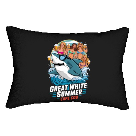 Stylish Great White Shark Lumbar Pillows (Cape Cod)