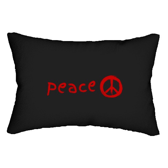 Classic Red Peace Symbol Lumbar Pillows