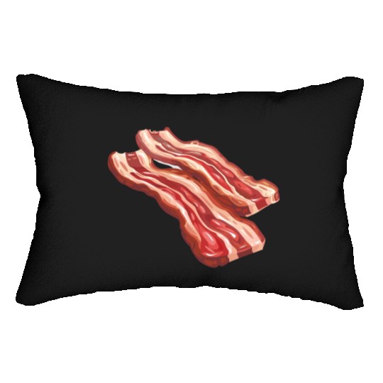 Delicious Bacon Strips Illustration Lumbar Pillows