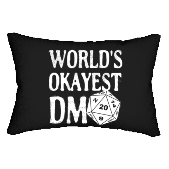 World's Okayest DM D20 Dice Dungeon Dragons Gaming Lumbar Pillows