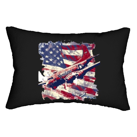 yankee, lady, world war 2 Lumbar Pillows