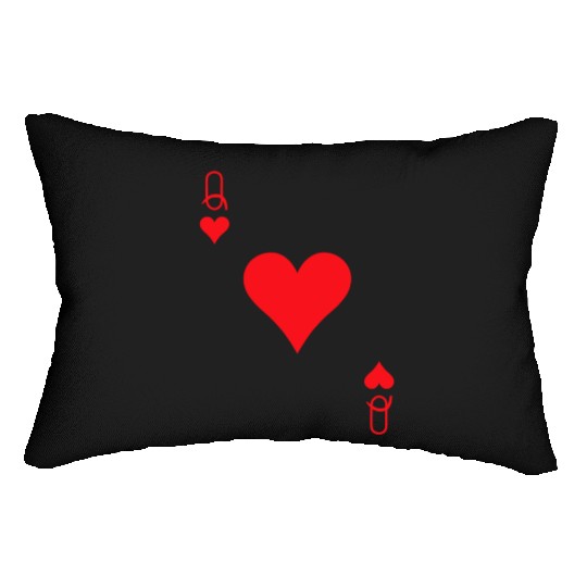 Queen of Hearts Cards Valentine Matching Couple Hi Lumbar Pillows