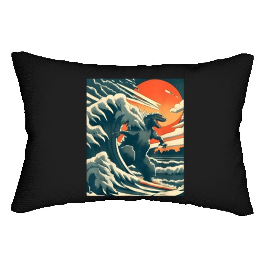 Japanese Monster Kaiju Funny Art Lumbar Pillows