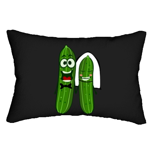 Cucumber Bride Groom Wedding Lumbar Pillows
