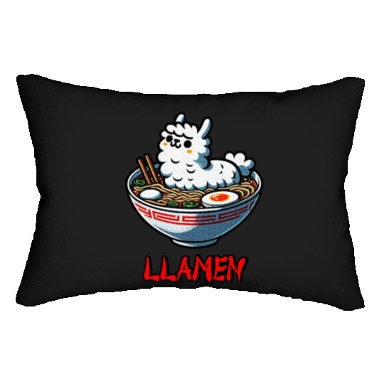 Llamen Noodles Chinese Food Alpaca Llama Lover Lumbar Pillows
